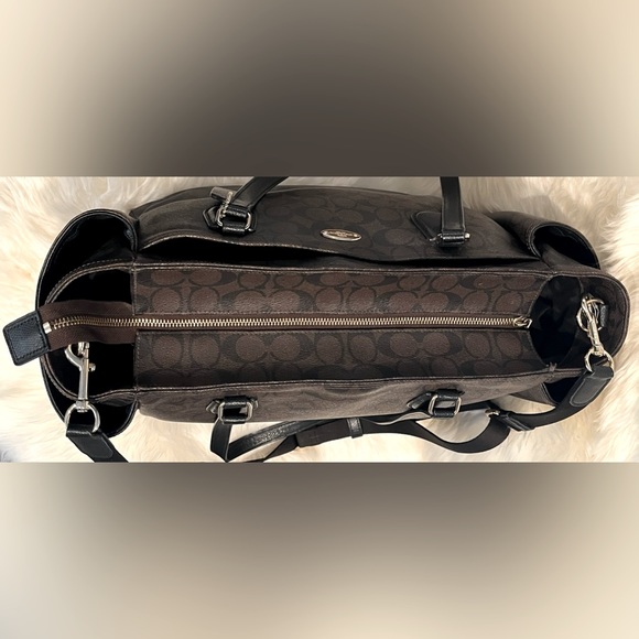 Coach Signature Coated Canvas Baby Bag-Brown/Black-MSRP $450 - Picture 9 of 16